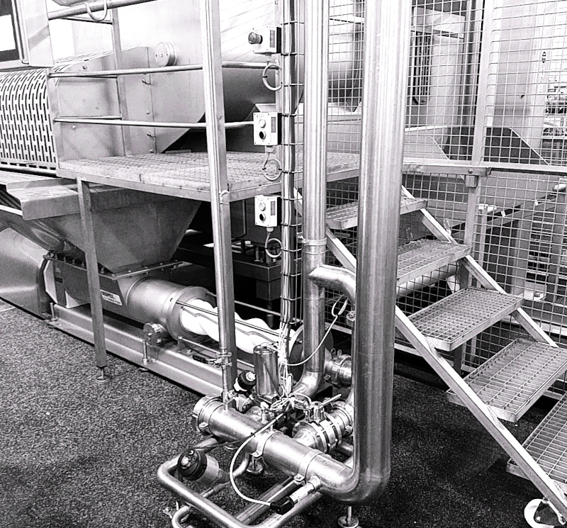 Instalacje transportu farszu mięsnego z systemem odzysku produktu